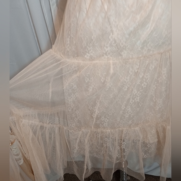 Melady Lace Midi Dress Set: Shein Tank Top+ Camisole & Layered Skirt, Lght Tan,S - Picture 15 of 16
